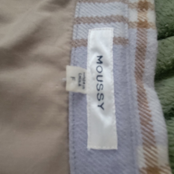 Moussy Oversized Women's Heavy Flannel Plaid Shacket shirt jacket lagenlook rare - Picture 5 of 10